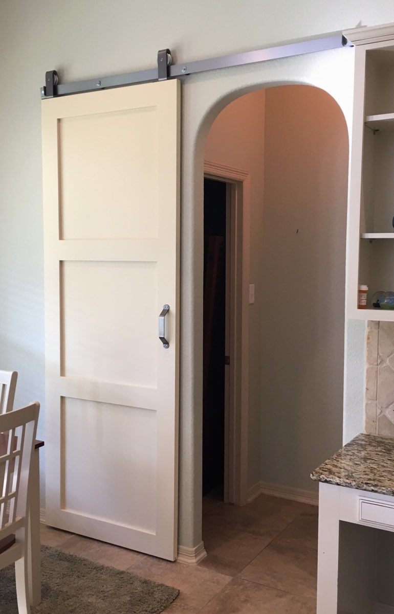 Quaker style barn door in St. George kitchen.